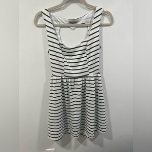 Striped Mini Dress With Heart Cut Out Back. New With Tag